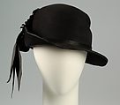 Hat, Caroline Reboux (French, active 1870–1956), Wool, hair, silk, French