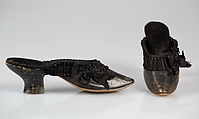 Mules, Leather, silk, French