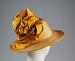 Hat, L.P. Hollander &amp; Co. (American), Straw, silk, cotton, American