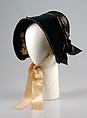 Poke bonnet, Silk, American