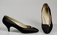 Evening pumps, René Mancini  French, Silk, rhinestones, French