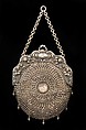 Chatelaine, metal, leather, American