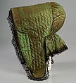 Bonnet, Silk, cotton, American