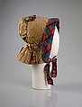 Bonnet, Silk, cotton, American