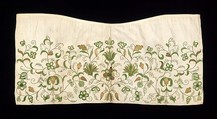 Apron, silk, metal, probably British