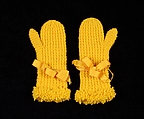 Mittens, Wool, silk, American