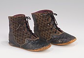 Boots, leather, cotton, American