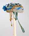 Bonnet, Silk, linen, straw, American