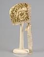 Bonnet, Silk, metallic, linen, French