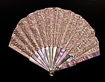 Fan, Duvelleroy French, mother-of-pearl, silk, metal, sequins, French