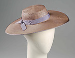 Sailor hat, Edward Molyneux (French (born England), London 1891–1974 Monte Carlo), Straw, silk, French