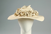 Hat, Rose Valois French, Straw, leather, French
