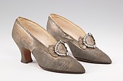 Evening pumps, Pierre Yantorny  Italian, metal, rhinestones, French