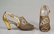 Evening shoes, Delman American, Leather, metallic, American