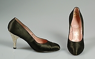 Evening pumps, Mr. David Evins, Silk, rhinestones, American