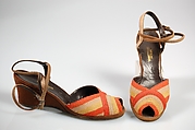Shoes, Bonwit Teller & Co.  American, Straw, leather, American
