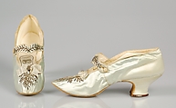 Evening shoes, L. Perchellet French, Silk, French