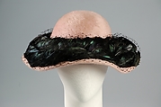 Hat, Sally Victor  American, Wool, hair, feather, straw, American