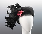 Cocktail hat, House of Balenciaga French, silk, feathers, French