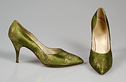 Evening pumps, Delman American, Silk, metallic, American