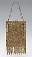 Evening purse, metal, linen, silk, French