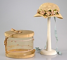Hat, Straw, silk, cotton, plastic, American