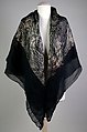 Evening shawl, Silk, metallic, American