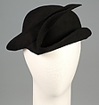 Hat, Lilly Daché American, born France, Wool, American