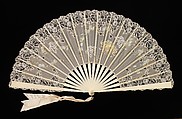 Fan, Oscar Sauerwald, ivory, silk, paint, mother-of-pearl, metal, German
