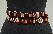 Belt, leather, plastic, French
