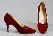 Evening pumps, Salvatore Ferragamo  Italian, Silk, metal, rhinestones, Italian