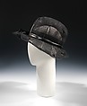Hat, horsehair, silk, rhinestones, American