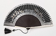Fan, wood, ivory, silk, paper, Japanese