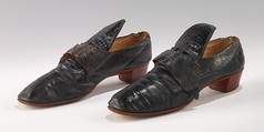 Court shoes, silk, metal, linen, leather, horsehair, French