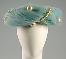 Evening hat, Attributed to Rose Valois (French), nylon, glass, plastic, French