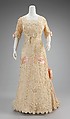 Afternoon dress, cotton, silk, probably French