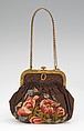 Evening purse, silk, metal, French