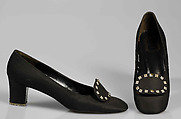 Evening pumps, House of Dior French, Silk, French