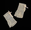 Evening mitts, cotton, silk, American