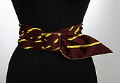 Evening belt, silk, leather, British