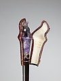 Parasol, Betaille (French), silk, wood, metal, leather, quartz, glass, enamel, tortoiseshell, French