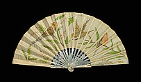 Fan, mother-of-pearl, silk, French