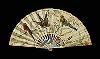Fan, mother-of-pearl, silk, French