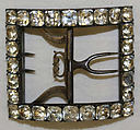 Shoe buckles, metal, paste, British