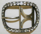 Shoe buckles, paste, metal, British