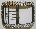 Shoe buckles, paste, silver, steel, British