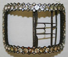 Shoe buckles, paste, silver, steel, British