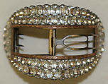 Shoe buckles, metal, paste, British