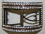 Shoe buckles, paste, metal, British