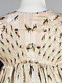 Evening overdress, silk, linen, British